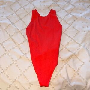 Wilfred red open back bodysuit